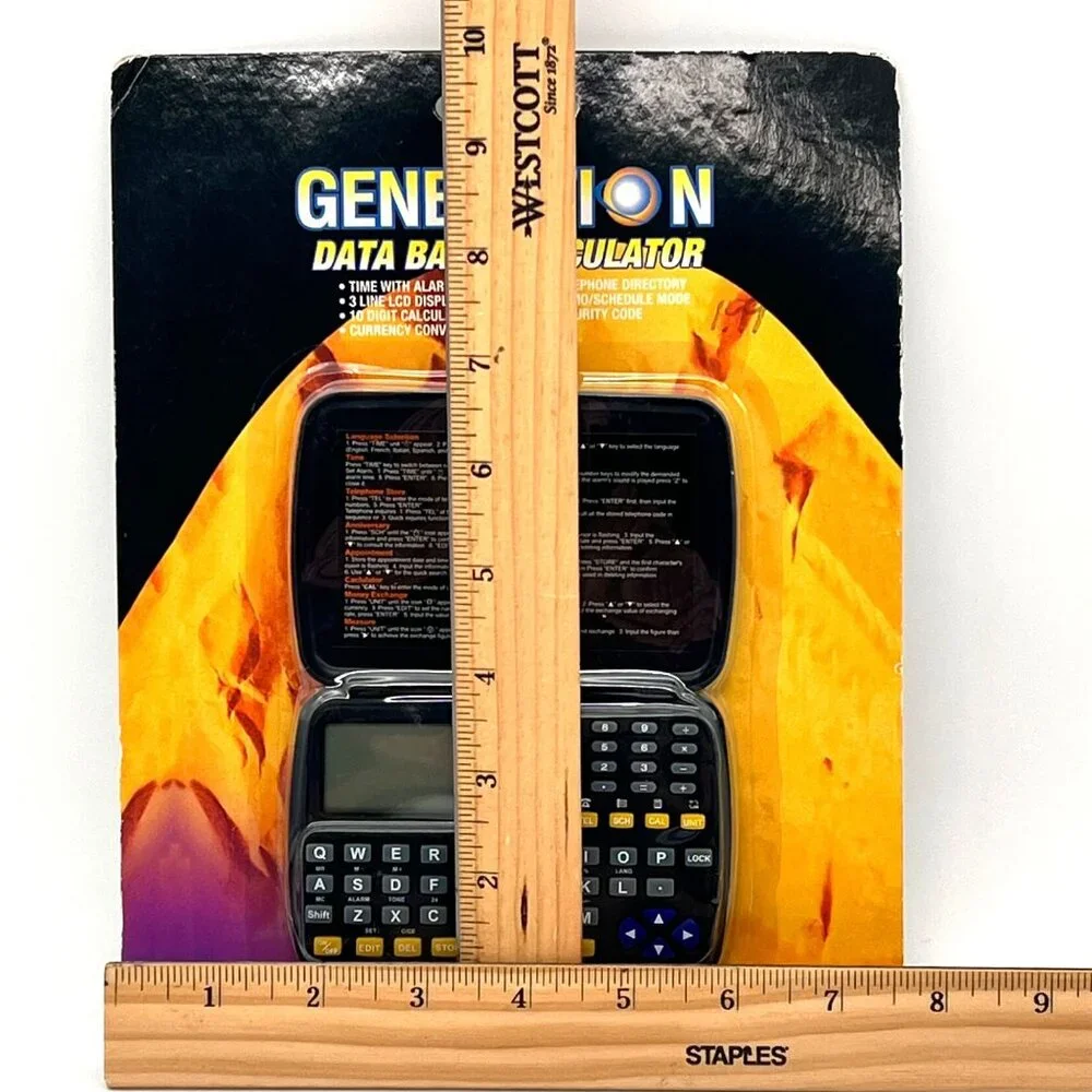 Vintage Generation Data Bank Calculator With 3-Line LCD Display Alarm & Planner